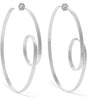 Annie Costello Brown Circle Scroll Silver Hoop Earrings