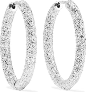 Carolina Bucci Florentine 18 Karat White Gold Hoop Earrings
