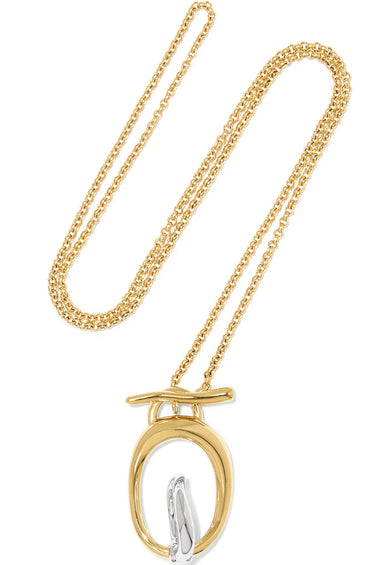 Charlotte Chesnais Turtle Gold Vermeil And Silver Necklace