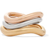 Charlotte Chesnais Wave Set Of Three Gold And Rose Gold Vermeil And Silver Rings